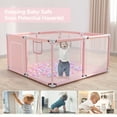 thumbnail image 3 of Baby Playpen, Outdoor Play Yard, Portable Play Yard 4-Panel- Baby Foldable Safety Playpen for Infant Toddler,Pink, 3 of 7