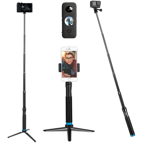 Selfie Stick with Tripod Phone Holder, IBAOLE Waterproof Selfie Pole Aluminum Extendable Monopod for GoPro Max Hero 10 9 8 7 6 5, Insta 360 One R, One X2, Go2, IBAOLE Osmo Action 2, Osmo Pocket - -