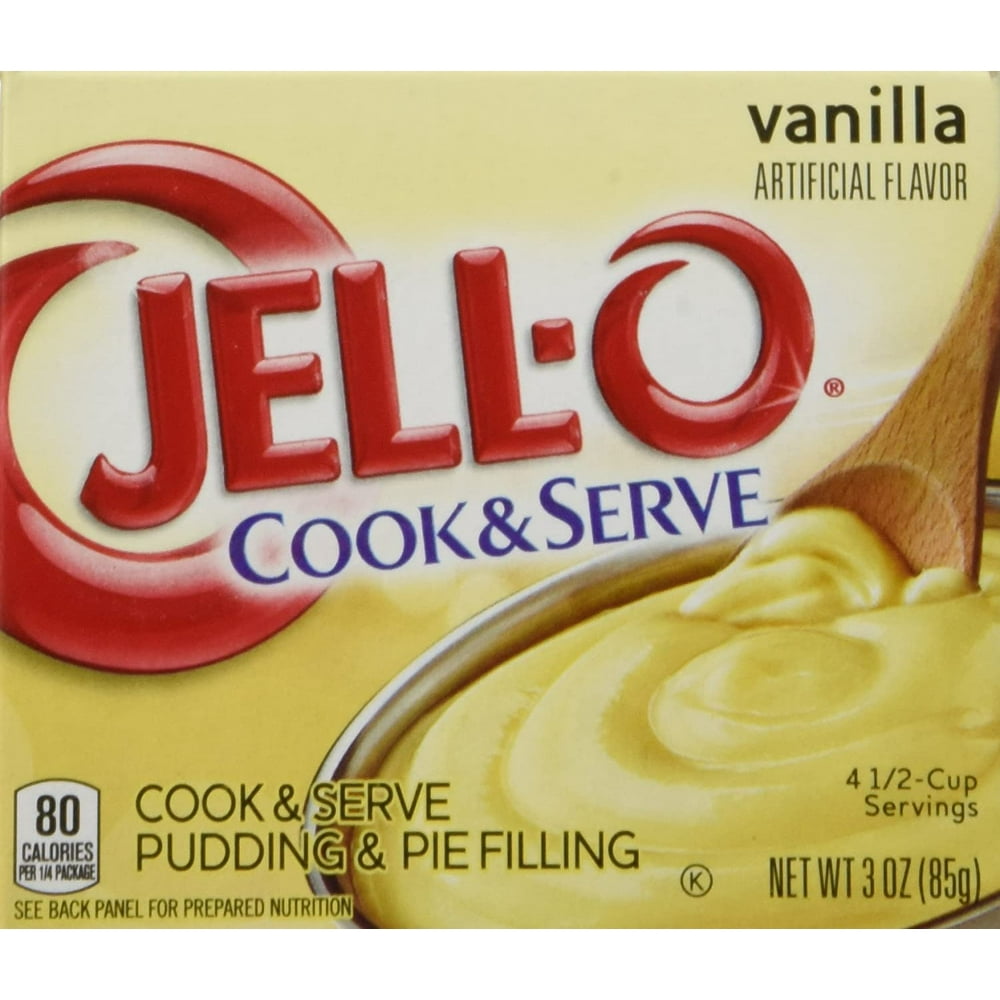 JellO Vanilla Cook & Serve Pudding, 3 oz (85g) 4Pack