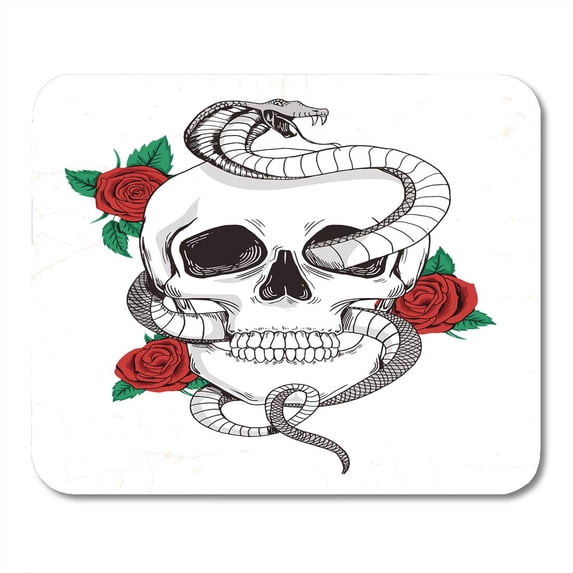 KDAGR Band Rock and Roll Graphic Skull Roses Snake Festival Flower Sketch Mousepad Mouse Pad Mouse Mat 9x10 inch