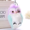 thumbnail image 5 of Naierhg Artificial Fur Fluffy Owl Pendant Keyring Keychain Car Bag Hang Decoration, 5 of 8