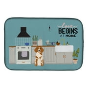 Carolines Treasures CK7776DDM Brittany Spaniel Kitchen Scene Dish Drying Mat 14 x 21" multicolor