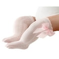 thumbnail image 1 of Infant Baby Girls Socks Cute Elastic Knee-Length Bowknot Ruffled Solid Lolita Socks Spanish Style, 1 of 5