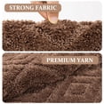 thumbnail image 6 of Yamaziot 3pcs Bathroom Rugs Set with U-Shaped Mat, Non Slip, Quick Drying, Ultra Soft and Water Absorbent Bath Rug Carpet Machine Washable Rug, Brown, 6 of 8