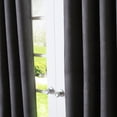 thumbnail image 2 of Quality Home Suede Blackout Curtains - Stainless Nickel Grommet Top - 52"W x 96"L - Dark Grey (Set of 2 Panels), 2 of 4