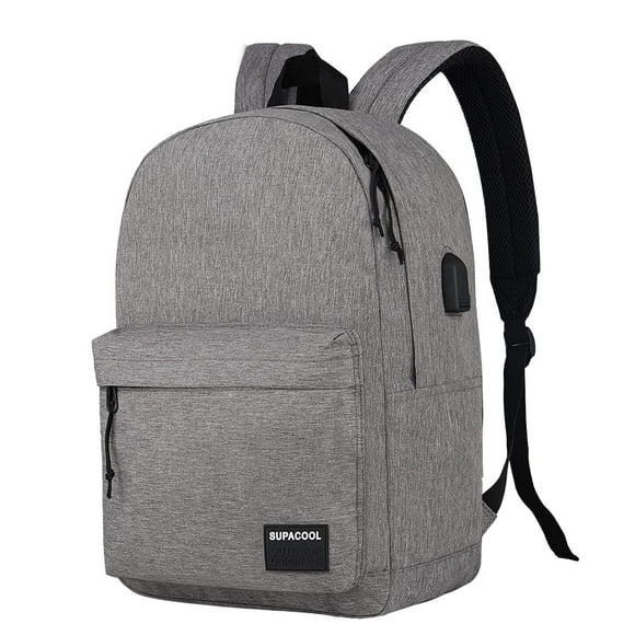 Mochila SUPACOOL casual para ordenador portátil para hombre y mujer, color gris