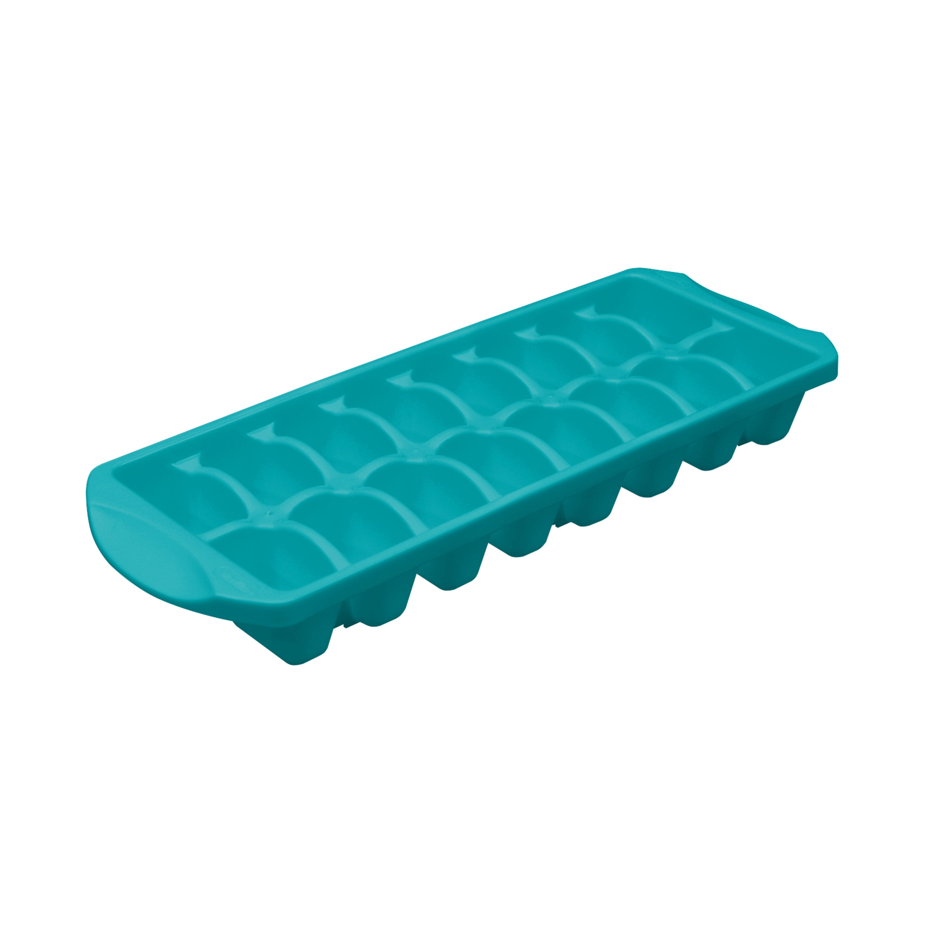 Sterilite, Ice Cube Tray, Set of Two Stacking Ice Cube Trays Plastic, Blue Atoll, plastic, perfect for chilled drink preparation.
