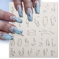 thumbnail image 4 of Marco plateado 3D para uñas, pegatinas de líneas de rayas de bronce plateado, deslizadores para uñas, calcomanías con patrón Tribal, tatuajes de uñas florecientes de mármol, 4 of 4