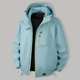 thumbnail image 3 of IYTR Windbreaker Jackets for Men Hooded Rain Jacket Long Sleeve Fall Hiking Coat Lightweight Windbreaker Raincoat Outdoor Windproof Outerwear (Light Blue,S), 3 of 5