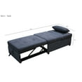 thumbnail image 3 of Folding Ottoman Bed, Convertible Ottoman Sofa Sleeper Bed, Velvet, Dark Gray, 3 of 10