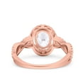 thumbnail image 3 of Rose Tone, Simulated Cubic Zirconia Size-10 Halo Infinity Shank Ring Oval 925 Sterling Silver, 3 of 7