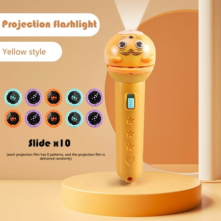 

Dqacd Slide Projector Flashlight Projection Light Toy Slide Flashlight Lamp Education Learning Night Light Before Going To Bed