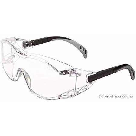 

6980 Cover2 Safety Glasses Protective Eye Wear - Over-The-Glass (OTG) Clear Lens Black Temple