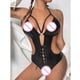 thumbnail image 3 of Gibobby Lencería sexy para mujer mujer Sexy charol ropa de dormir lencería tentación ropa interior camisón XXL)Negro, XXL), 3 of 5