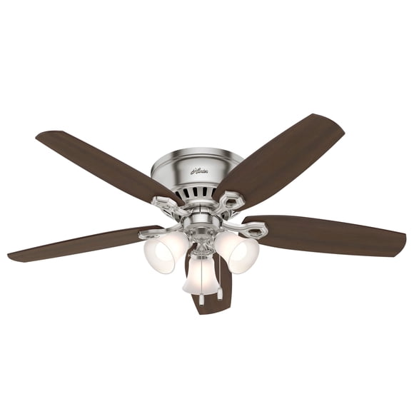 Ventilador de techo Hunter Builder 53328 de 132 cm con luces LED, níquel