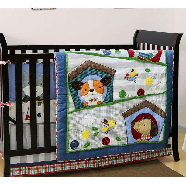 Belle Crib Bedding Set Puppy Theme Puppy Pals 4 Piece Baby