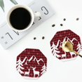 thumbnail image 5 of Balery 4 Pcs Christmas Buffalo Plaidleather Coasters Set, Drink Table Cup Coasters For Living Room Kitchen Coffee Decor, 5 of 9