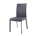 thumbnail image 4 of Milan Audrey 37.8" Contour-Back Steel/Faux Leather Side Chairs in Ash (Set of 4), 4 of 9