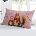 thumbnail image 5 of Christmas Squirrels Throw Pillow Cover,Winter Snowflake Tree Branch Pink Xmas Rectangle Decorative Pillow Case Protector Soft Cushion Cover Lumbar Pillowcase for Couch Sofa Bedroom Decor 20x36 Inch, 5 of 8