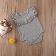 thumbnail image 3 of Douhoow Baby Girls Summer Sleeveless Romper Infant Solid Color Round Collar Ruffle Jumpsuit, 3 of 8