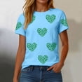 thumbnail image 6 of GEWSEY Women's St Patrick's Day T-Shirt Lucky Irish Shamrock Paddy's Day Graphic Tees Tops (Sky Blue, XL), 6 of 8
