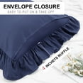 thumbnail image 6 of PiccoCasa 1Pc 100% Cotton Body Ruffled Pillowcases Soft with Envelope Navy Blue 20"x48", 6 of 7
