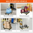 thumbnail image 5 of CQSXDA Heavy Duty Flatbed Cart for Loading and Storage, 330lbs Capacity, Foldable Hand Truck with 360 Degree Swivel Wheels, Yellow, 5 of 11
