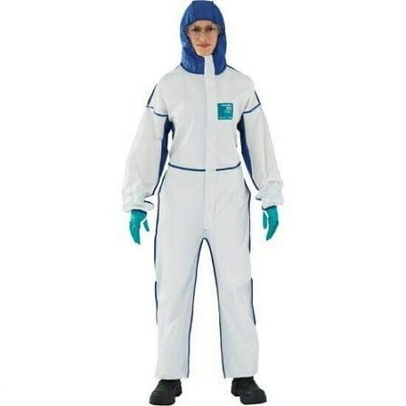 Ansell AlphaTec Paint Chemical Protective Coverall with Hood and Thumb Loop Size Large