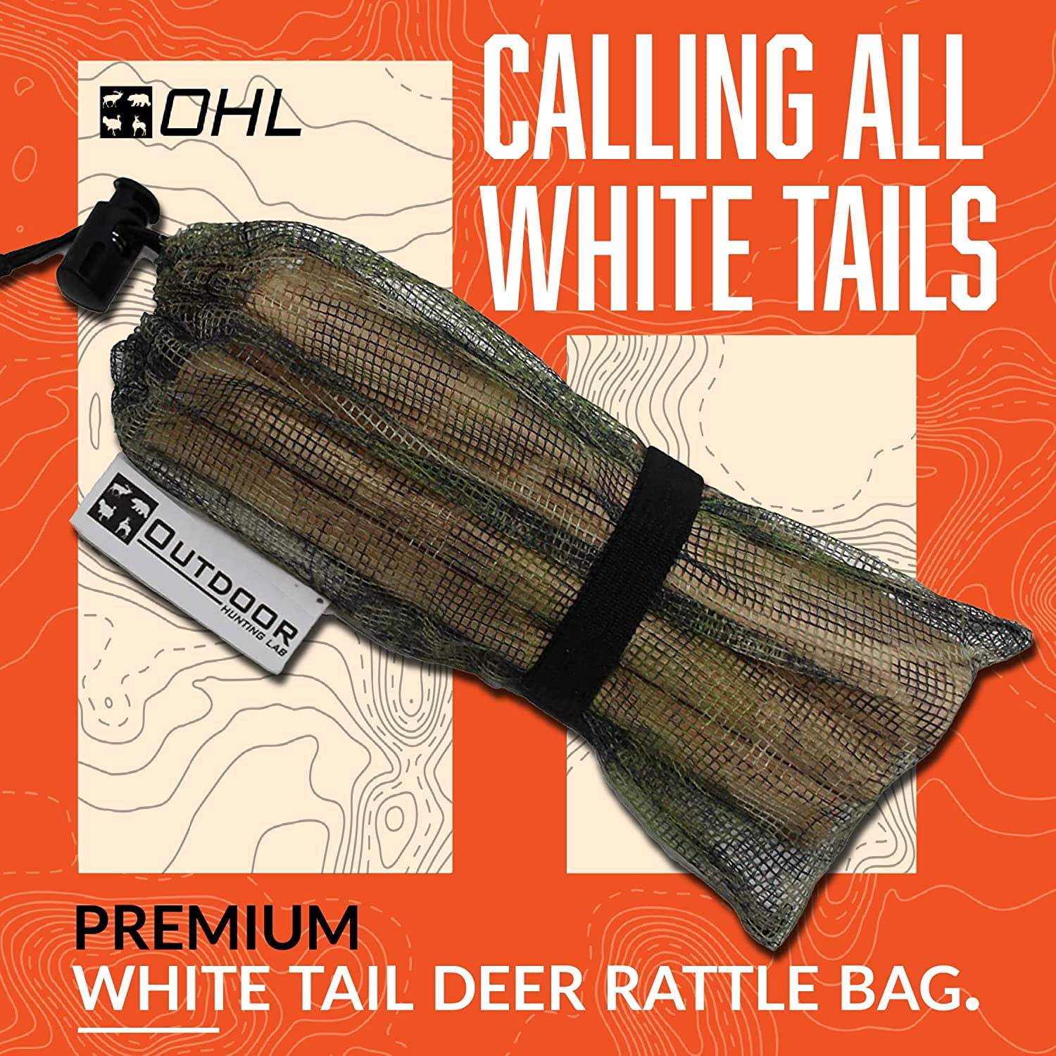 Outdoor Hunting Lab Deer Call for Hunting Whitetail Deer - Rattle Bag with Mesh Bag
