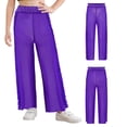 thumbnail image 3 of Aislor Girls Glitter Rhinestone Sequin Sheer Mesh Wide Leg Pants Modern Figure Skating Jazz Dance Pants Purple 6, 3 of 7