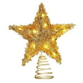 thumbnail image 2 of Christmas Star Tree Topper 7.87 Inch with LED Lights Battery Operated Glittering Hollow Out Design for Xmas Tree Decorations Home Party Festive Holiday Ornament Shimmering Decor(Battery Not Included), 2 of 5