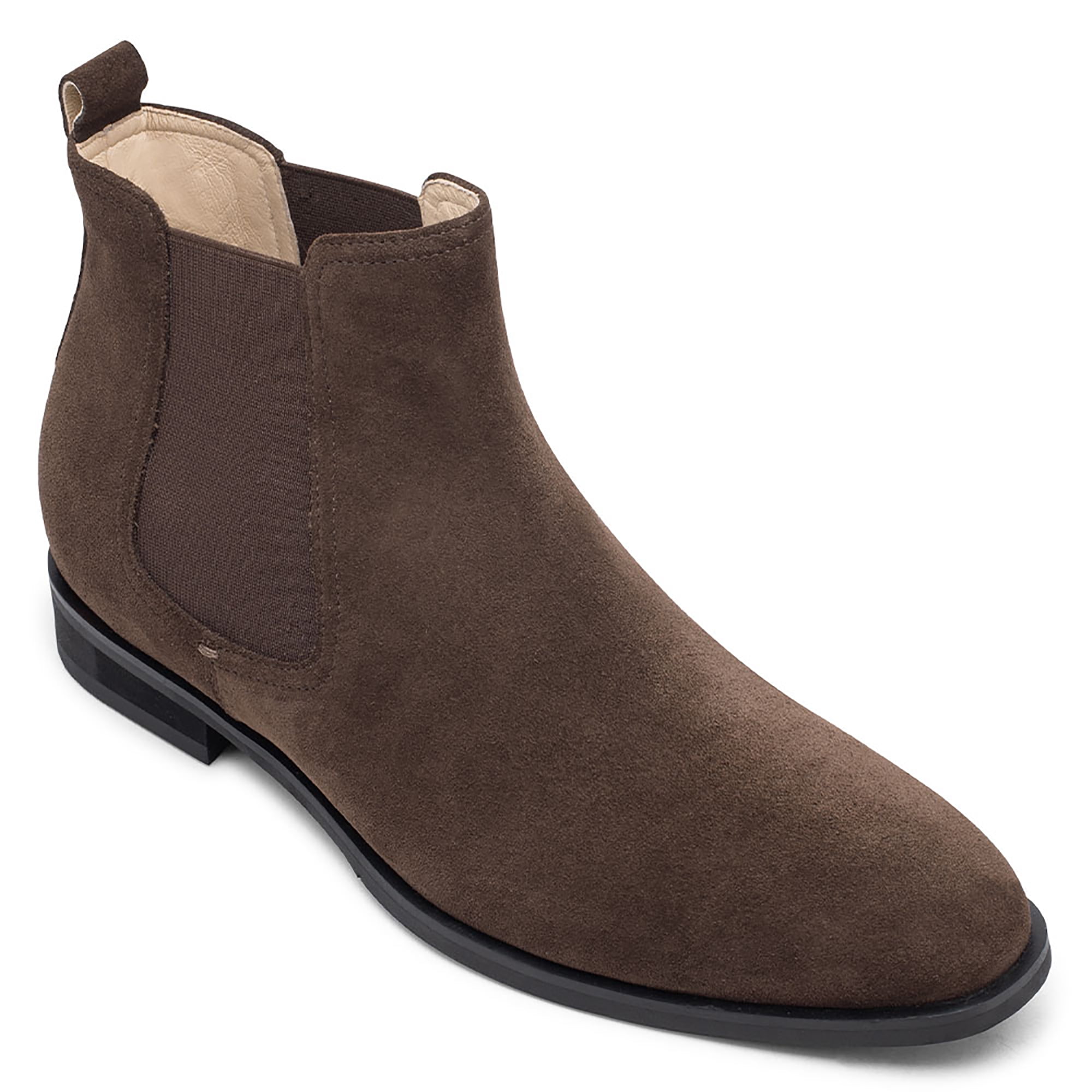 CMR CHAMARIPA Chelsea Boots Mens Coffee Leather Height Increasing Shoes 2.76 - Walmart.com