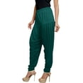 thumbnail image 2 of Stylesindia Solid Cotton Viscose Lycra Women's Patiala Harem Pants (Dark Green), 2 of 3