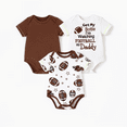thumbnail image 1 of PatPat Baby Boy/Girl Playful Print 3pcs Rompers Set, 1 of 6