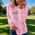 thumbnail image 5 of Sweatshirts for Women Fleece Thickened Heart Print Long-Sleeved Hooded Sweatshirt,Pink,S, 5 of 9