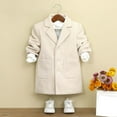 thumbnail image 5 of dazeni 1-15 Years Boys Casual Trench Coat Winter Knit Notch Lapel Long Jacket Single Breasted Pea Coat with Pockets, 5 of 6