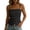 Black-Tops, variant on Womens Square Neck Spaghetti Strap Linen Tank Tops Button Front Cropped Casual Blouses Vintage French Style Shirts Navy M