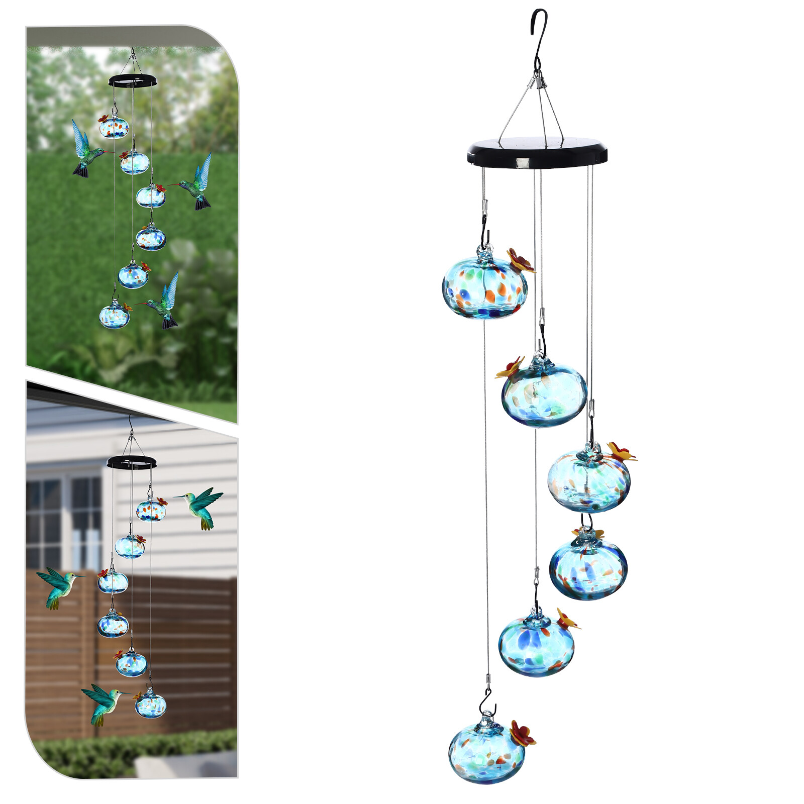 24.8inch Height Hummingbird Feeders, Bird Feeders, Outdoors Hanging Decor for Hanging From Tree Branches, Decks, Patios, Balconies