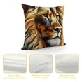 thumbnail image 4 of Leisuo Lion Head Throw Pillow Cover Face Wild Animal Furry Carnivore Pillow Case Square Cushion Decorative for Couch Bed Home, 4 of 5