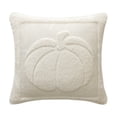 thumbnail image 2 of Throw Pillow Covers 18x18 Inch, Soft Plush Pumpkin White Decorative Square Pillowcases, Farmhouse Holiday Cushion Covers for Sofa Living Room Home Fall Halloween Thanksgiving Decor, 2 of 9