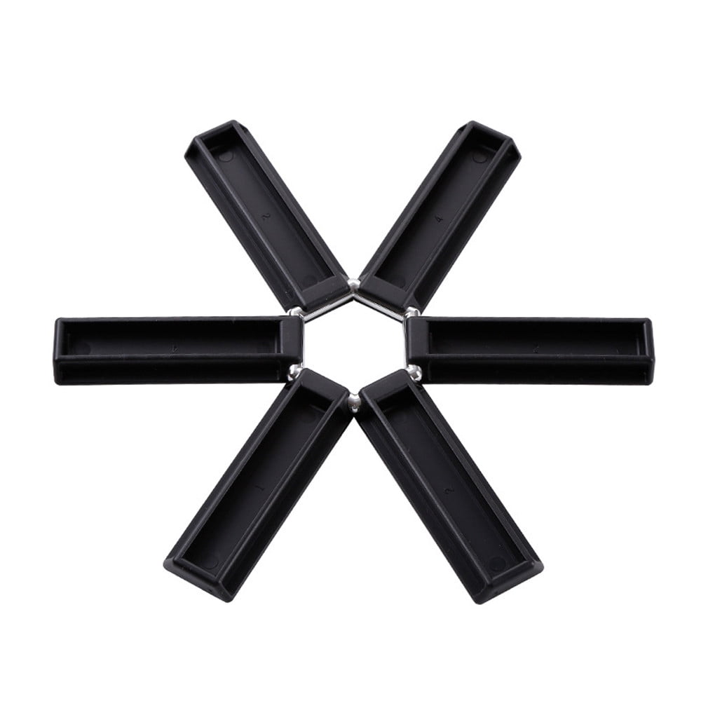 1X Black Foldable Non-Slip Heat Resistant Pad Trivet Sale Pan Pot Mat Hot G8J3 