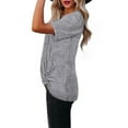 thumbnail image 6 of Womens Clothes Women's Fashion Casual Women's V-Neck Short Sleeve Solid Color Cross Top, 6 of 7