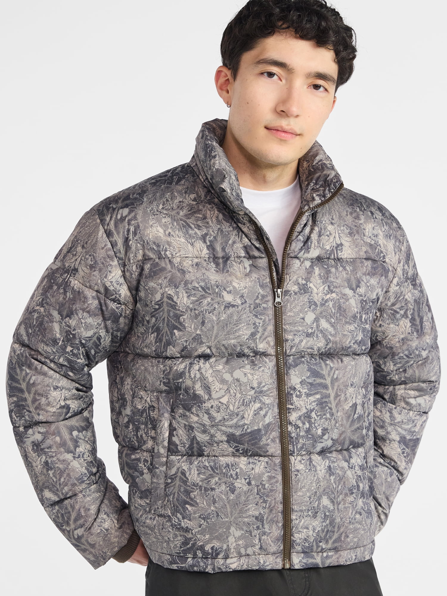 No Boundaries Men's and Big Men's Puffer Jacket, Size S-3XL