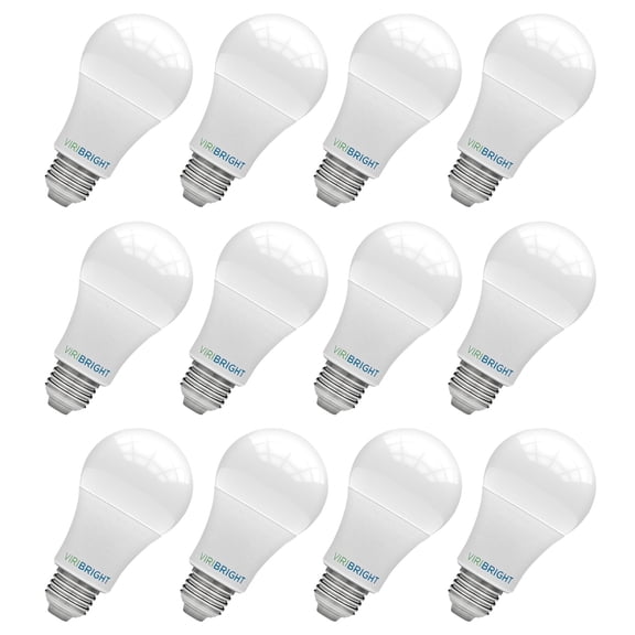 Viribright® A19 LED Bulb, 60W, Dimmable, 810 Lumens, CEC, 90  CRI, Cool White 4000K (12 Pack)