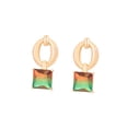 thumbnail image 1 of Aretes Colgantes Dama Swarovski Verde Naranja Oro 14K Lam dorado Unitalla, 1 of 7