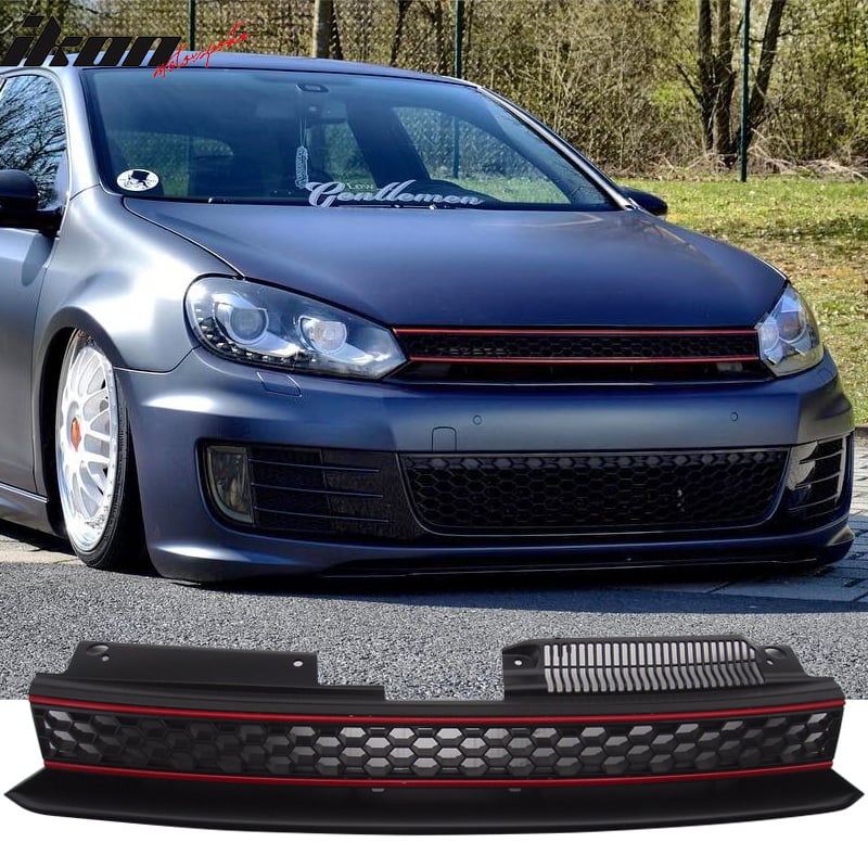 Ikon Motorsports Grille Fits 10 14 VW Golf 6 MK6 GTI Style Front High.