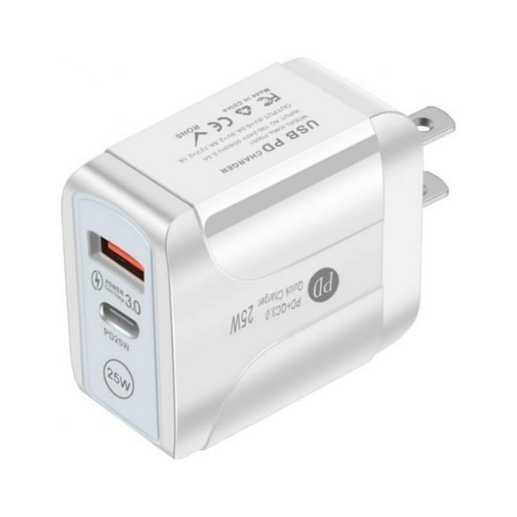 Eleanos USB C Power Adapter Type C Charger Plug for IPhone13/i-Pad/Sam-sung Galaxy USB C Wall Charger Portable Travel Charger White