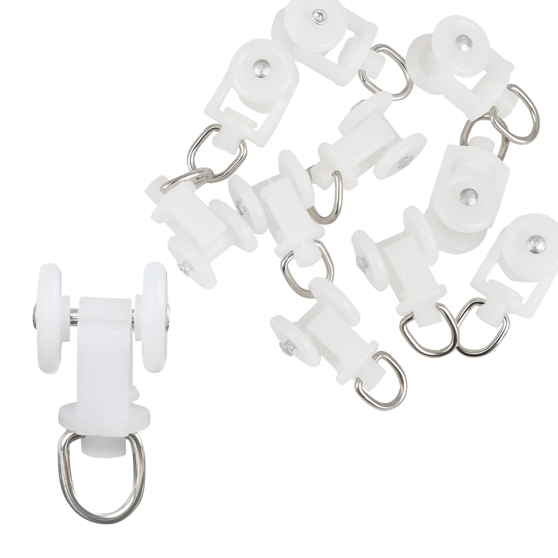 10 Pcs Plastic White Curtain Track Rollers 29mm x 15mm for Car RV