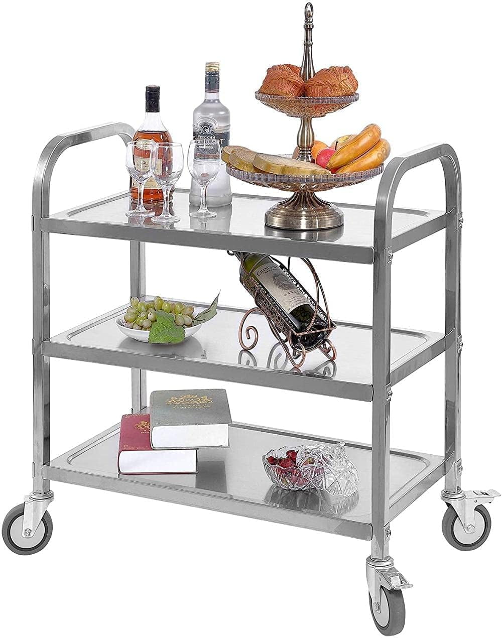 Stainless Steel 3Tier Kitchen Cart Trolley 37" x 20" x 37" Commercial