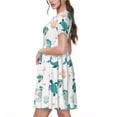 thumbnail image 2 of Goofa Turtles And Seahorses Pattern Women Summer Short Sleeve Midi Dress with Pockets Casual Aline Flowy Tshirt Dress Vocation Beach Sundress, 2 of 6